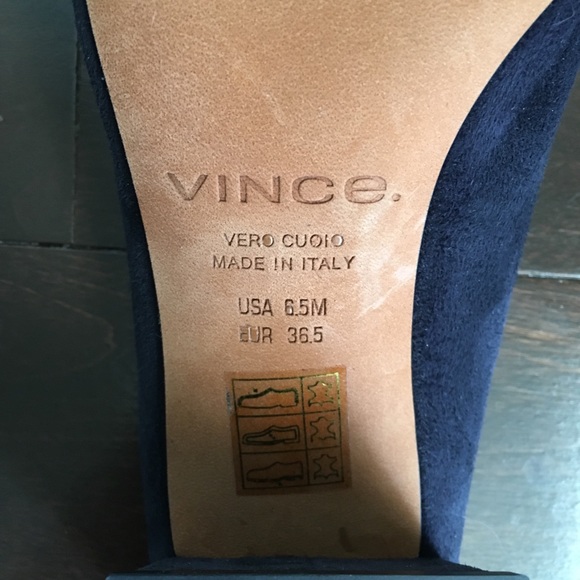 NWT Vince Ralston Navy Blue Suede Slip On Mule - Picture 14 of 15